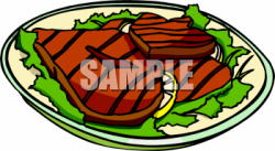 Clipart Picture of Pork Chops on a Plate - foodclipart.com