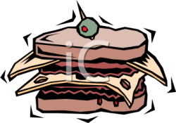 Clipart Picture of a Roast Beef and Swiss Sandwich - foodclipart.com