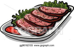 EPS Vector - Sliced roast beef. Stock Clipart Illustration ...