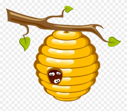 Honey Bee Beehive Clip Art - Bee And Beehive Clipart - Png ...