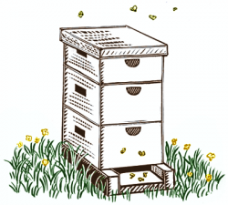baby bees house: Free bee hive drawing