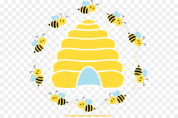 Honey bee Beehive Queen bee Clip art - circular border png download ...