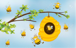 Bee Hive clipart tree drawing - Pencil and in color bee hive clipart ...