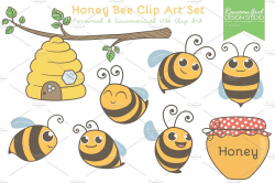 Honey Bee Clip Art Set ~ Illustrations ~ Creative Market