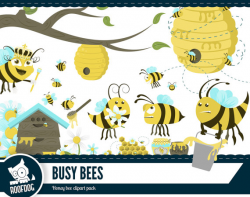 Honey bee clipart | Busy bee honey clip art | Bumble bee hive ...