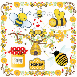 Bees Clip Art-Bumble Bee Beehive Clip Art-Buzzy Bee Clip