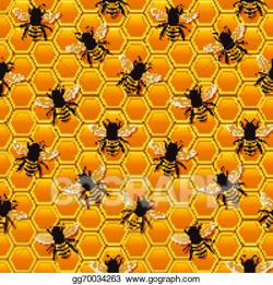 Vector Illustration - Bee honeycomb pattern. Stock Clip Art ...