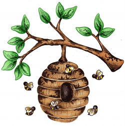 Beehive In Tree Clipart - Letters