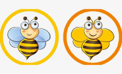 Two Bees, Cartoon, Hand Painted, Lovely PNG Image and Clipart for ...