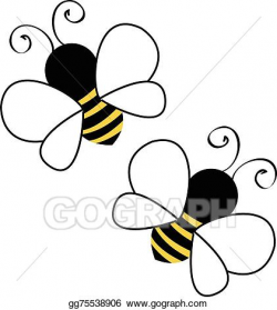 Vector Stock - Two bees flying. Stock Clip Art gg75538906 - GoGraph