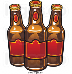 Royalty Free Clip Art Vector Logo of Beer Bottles with Red Labels ...