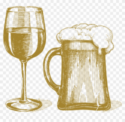 Beer And Wine Clipart - Sketch Of Alcoholic Drinks, HD Png ...