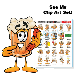 Beer Mug Mascot Clip Art Set