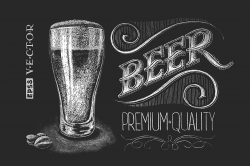 Beer glass. Chalk drawing ~ Illustrations ~ Creative Market
