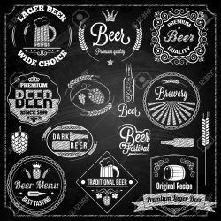 Beer Set Elements Chalkboard Royalty Free Cliparts, Vectors, And ...