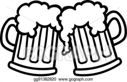 EPS Vector - Beer mugs cartoon cheers. Stock Clipart ...