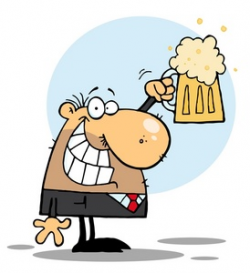 Beer Clipart Image - A Funny Clip Art Illustration Of A Man With A ...