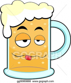 Vector Art - Cute drunk beer mug . EPS clipart gg56969866 ...