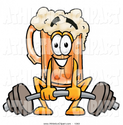 Clip Art of a Happy Beer Mug Mascot Cartoon Character Lifting a ...