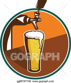 EPS Illustration - Beer pint glass tap retro. Vector Clipart ...