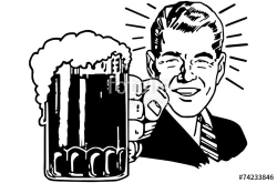 Beer clipart retro - Pencil and in color beer clipart retro