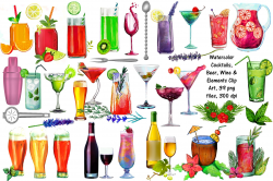 Watercolor Cocktails, Wine & Beer ~ Illustrations ~ Creative Market