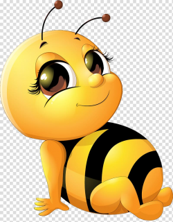 Yellow and black bee illustration, Bee Infant , Cute bee ...