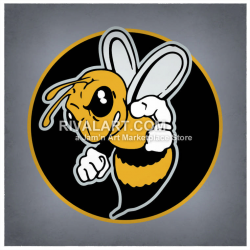 Bees Mascot Logo Design Colored Graphic