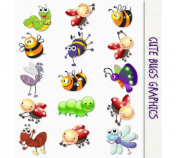 Cute Bugs Clip Art Insects Clipart Scrapbook Graphic ...
