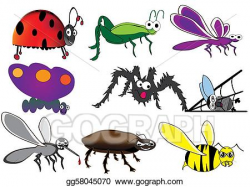 Stock Illustration - Various insects,bugs,cartoon beetle. Clip Art ...