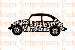 VW Beetle Vector Silhouette Clip Art Image | VW Bug Vector | Beetle ...