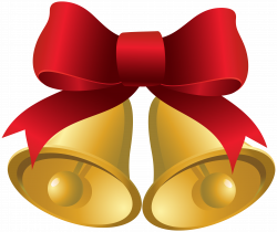 Christmas Gold Bells with Red Bow PNG Clipart Image | Gallery ...