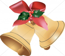 Golden Christmas Bells Clipart | Traditional Christmas Decoration ...