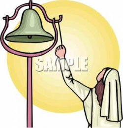 A Nun Ringing a Bell - Clipart