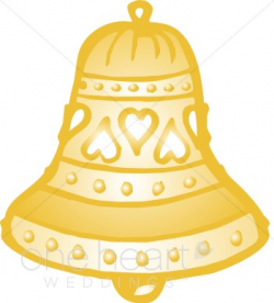 Gold Bell with Hearts | Wedding Bell Clipart