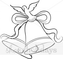 Black and White Christmas Bells with Dove Clipart | Christmas Bells ...