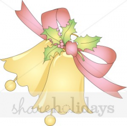 Christmas Bell Door Decoration with Red Ribbon | Christmas Bells Clipart