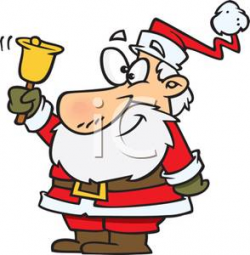 Santa Ringing a Bell - Royalty Free Clipart Picture