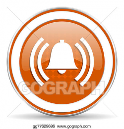Drawing - Alarm orange icon alert sign bell symbol. Clipart Drawing ...