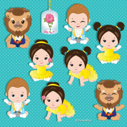 Baby Belle clipart Beauty and the beast Baby shower clipart