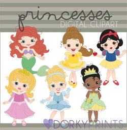 Princess Clipart -Personal and Limited Commercial- Cinderella, Belle ...