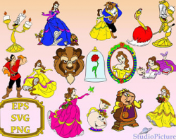 Belle princess Svg Bundle Beauty and the beast Cutfiles