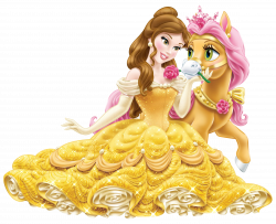 Disney Princess Belle with Cute Pony Transparent PNG Clip Art Image ...