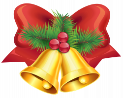 Christmas Red Bow and Bells Transparent PNG Clip Art Image ...