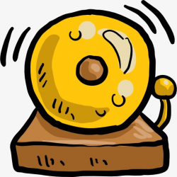 Yellow Bell, Attend Class, Bell, Cartoon PNG Image and Clipart for ...