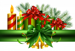 Christmas Green Decoration with Golden Bells PNG Clipart | Christmas ...