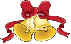 Red Bow on a Pair of Bells Clipart Picture