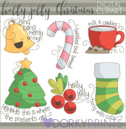 Holly Jolly Christmas Clipart - perfect for holiday crafting ...