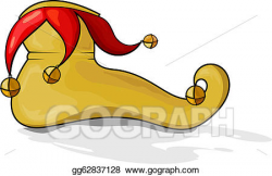 Vector Art - Yellow clown shoes with round bells. eps10. Clipart ...