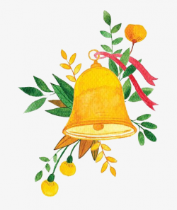 Cartoon Bells, Small Bell, Yellow, Green Leaf PNG Image and Clipart ...